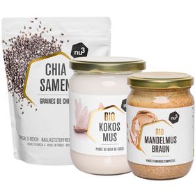 nu3 Chia-Samen + Bio Mandelmus, braun + Bio Kokosmus