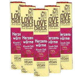 LOVESHOCK Barre chocolatée cerise-piment végan