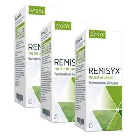 SYXYL REMISYX® mit rechtsdrehender Milchsäure zur Ansäuerung des Darms.