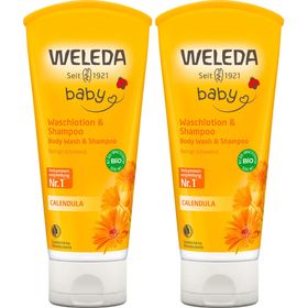 Lotion lavante & shampooing au Calendula Weleda Baby - nettoie la peau et les cheveux en douceur, doux pour les yeux