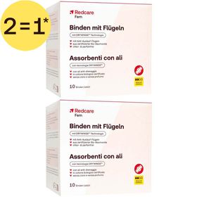 Redcare Fem serviettes hygiéniques à ailettes | 2=1*
