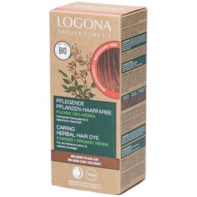 Logona Poudre de coloration végétale soignante rouge acajou bio,