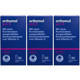 ORTHOMOL Pro 6 Combinaison de symbiotes intestinaux sélectionnés et de vitamine C