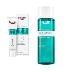 Eucerin DERMOPURE CLINICAL Klärendes Tonic + Eucerin DERMOPURE CLINICAL Mat Fluid – Serum