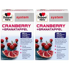 DOPPELHERZ Cranberry+Granatapfel system Kapseln 2x