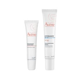 Avène Beruhigende Augencreme + Avène Hydrance BB-REICHHALTIG Feuchtigkeitscreme getönt LSF