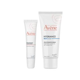 Avène Beruhigende Augencreme + Avène Hydrance reichhaltige Feuchtigkeitscreme Set