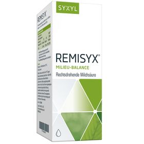 SYXYL REMISYX® mit rechtsdrehender Milchsäure zur Ansäuerung des Darms.
