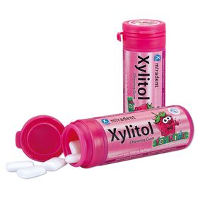 Miradent Xylitol Chewing-gum sans sucre arôme fraise