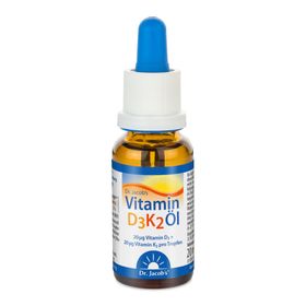 Dr. Jacob's Vitamin D3K2 Öl 800 IE/20 mcg D3+K2 640 Tropfen vegetarisch