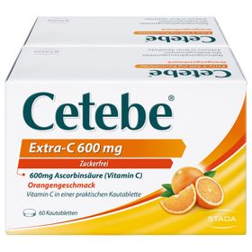 CETEBE® Extra-C 600 mg soutient vos défenses immunitaires 600 mg de vitamine C, goût orange