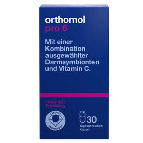 ORTHOMOL Pro 6 Combinaison de symbiotes intestinaux sélectionnés et de vitamine C