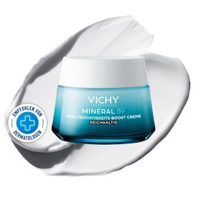 Vichy Minéral 89 Crème Boost d'Hydratation Parfumée - 100H Riche : Pour les peaux sèches