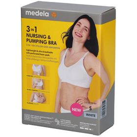 medela Soutien-gorge de grossesse et d'allaitement 3 en 1 blanc, taille S