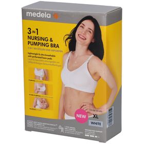 medela Soutien-gorge de grossesse et d'allaitement 3 en 1 blanc, taille XL