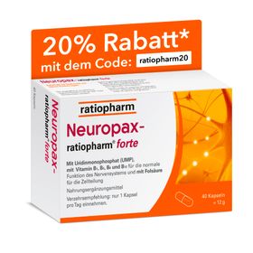 Neuropax-ratiopharm forte mit Uridinmonophosphat (UMP), Vitamin B12 und Folsäure