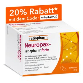 Neuropax-ratiopharm® forte avec uridine monophosphate (UMP), vitamine B12 et acide folique pour soutenir la régénération nerveuse
