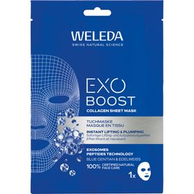 Weleda Exo Boost - Masque en tissu à la gentiane bleue et à l'edelweiss, au collagène et aux exosomes