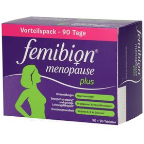 Femibion® Menopause Plus Nahrungsergänzungsmittel für die Wechseljahre mit Hopfenextrakt¹, B-Vitaminen & Pantothensäure, Vitamin D, K & Calcium
