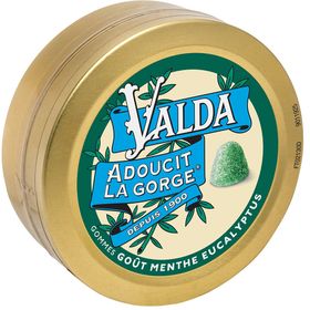 Valda Gommes Menthe Eucalyptus Adoucit La Gorge 50g