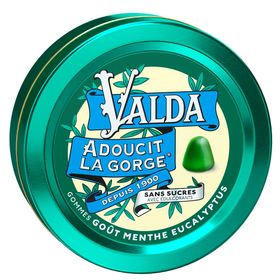 Valda Gommes Sans Sucres Menthe Eucalyptus Adoucit La Gorge 50g