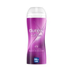 Durex Gel De Massage Lubrifiant Douceur À Base D'Eau - 2 en 1 - Aux Extraits d'Aloe Vera - 200ml