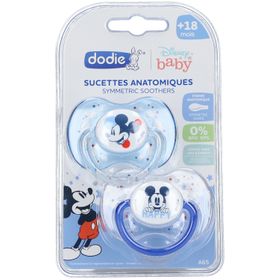 dodie® Schnuller ab 18 Monaten "Duo Mickey" Silikon mit Ring
