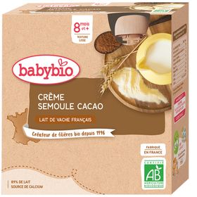 Babybio CRÈME SEMOULE CACAO des 8 mois