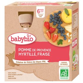 Babybio POMME DE PROVENCE & MYRTILLE FRAISE ab 6 Monaten