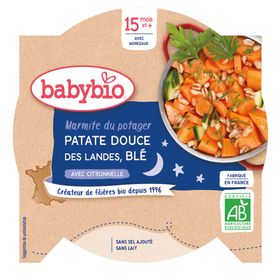 Babybio MARMITE DU POTAGER PATATE DOUCE DES LANDES BLÉ CITRONNELLE ab 15 Monate