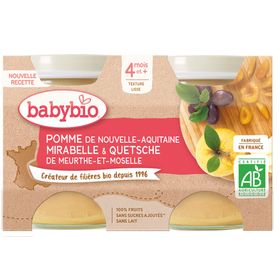 BABYBIO Gourdes Pommes de Nouvelle-Aquitaine, Mirabelle de Meurthe-et-Moselle
