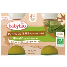 Babybio POMME DE TERRE DE NOTRE FERME EPINARD DE NOS RÉGIONS ab 4 Monate