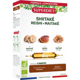 SUPERDIET Shiitake Reishi Mait Bio - 20 Ampullen à 10 ml