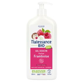 Natessance Kids Gel Douche Framboise Bio Corps et Cheveux