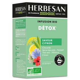Herbesan Bio Détox - Chicorée, Reine des Prés, Fenouil, Thé Vert