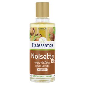 Natessance Huile de Noisette Bio 100 % Pure Nourrissante Visage et Corps