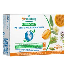 PURESSENTIEL RESPIRATOIRE Atmungsaktive Pastillen mit 3 aromatischen Honigsorten - 18 Pastillen