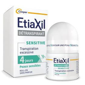 ETIAXIL - Déodorant Détranspirant - Traitement Transpiration Excessive - Aisselles - SENSITIVE - Peaux Sensibles - 15 ml
