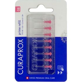 Curaprox Prime Refill, Zylindrische Interdentalbürste, Nachfüllpackung, 0,8 mm, rosa (Ref. C