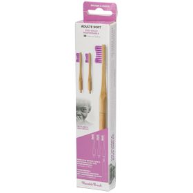 The Humble Co. Humble Brush® Brosse à dents en Bambou Adulte Soft Rose 3 Têtes