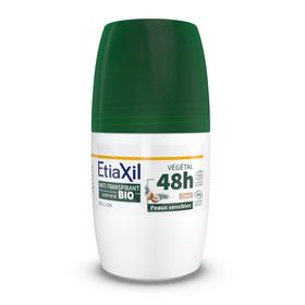 ETIAXIL - Déodorant Anti-transpirant Végétal - Transpiration Modérée - Certifié Bio - Aisselles - 48h - Parfum Coco - Roll On - 50 ml