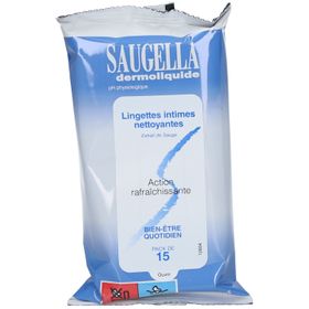 Saugella - Dermoliquide - Intimreinigungstuch - 15 Stück