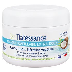 Natessance Sanfte Haarmaske Bio-Kokosnuss und pflanzliches Keratin