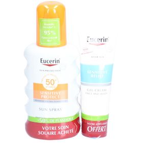 Eucerin® SUN SENSITIVE PROTECT Spray SPF 50+ und SENSITIVE RELIEF Gel-Creme