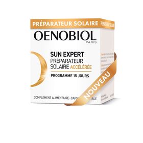 OENOBIOL SUN EXPERT Préparation Solaire Accélérée - Protection Cellulaire Anti-Oxydante - Favorise Un Hâle Intense Et Éclatant - Complément Alimentaire 15 Capsules Végétales 15 Jours