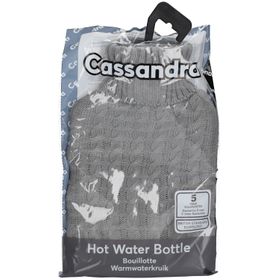 Cassandra Wärmflasche mit Strickbezug Grau 1,8L