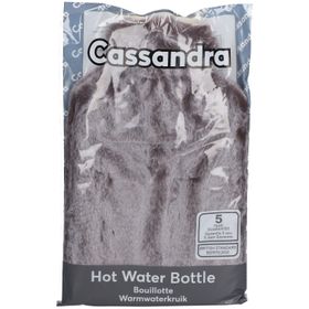 Cassandra Wärmflasche mit Kunstpelzbezug Dunkelgrau 1,8L