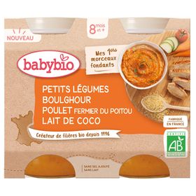 Babybio PETITS LÉGUMES BOULGHOUR POULET FERMIER DU POITOU LAIT DE COCO dès 8 mois