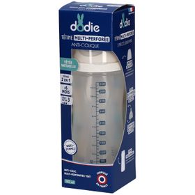 Dodie Babyflasche Sauger Multi-Perforiert Anti-Colic Blau +6M 330 ML