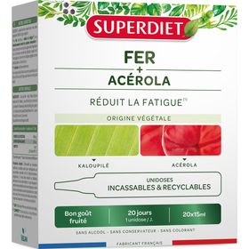 Superdiet Fer + Acérola goût fruité fatigue